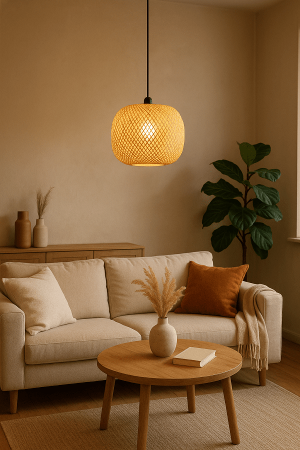 Linin 3  vintage hanglamp rotan - Afbeelding 3