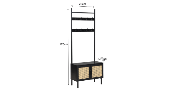 Furnilux kapstok - Ambon - 70 x 32 x 175 cm - Afbeelding 6