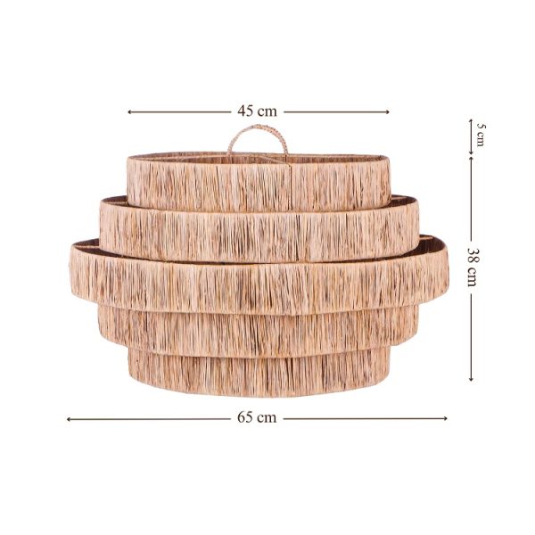 Furnilux-Grote Hanglamp PULAU Ø65 cm – Handgemaakte Plafondlamp van Natuurlijk Raffia – Trapvormige Boho Lamp voor Horeca, Eettafel of Interieur – Sfeervolle Natuurlijke Verlichting - Afbeelding 4