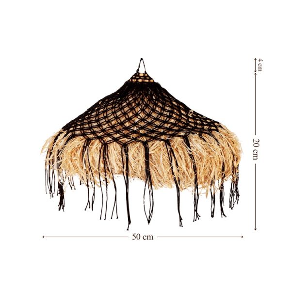 Furni-SISAL – Handgemaakte Raffia Hanglamp Ø50 cm - Boho Natuurlijke Verlichting - Afbeelding 5