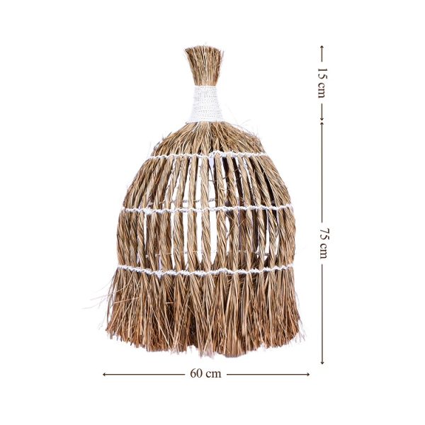 furnilux - Handgemaakte XXL Hanglamp van Mendonggras  – Duurzaam & Natuurlijk Design - 60 x 60 x 90 cm - Afbeelding 5
