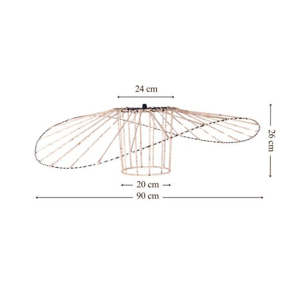 Furnilux-Design Rotan Hanglamp Ø90 cm – Unieke Handgemaakte Plafondlamp van Rotan & Touw – Grote Eyecatcher voor Horeca, Eettafel of Loft – Bohemian en Industrieel - Afbeelding 5