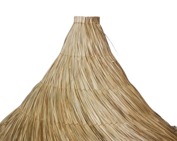 Furnilux-Grote Raffia Hanglamp Ø110 cm – Handgemaakte Boho Plafondlamp van Natuurlijk Gras – XL Natuurlijke Lamp voor Horeca, Woonkamer of Eettafel – Tropische Bohemian Verlichting - Afbeelding 2