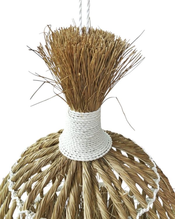 furnilux - Handgemaakte XXL Hanglamp van Mendonggras  – Duurzaam & Natuurlijk Design - 60 x 60 x 90 cm - Afbeelding 2