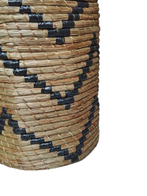 Furnilux - Handgevlochten Opbergmanden Set van 3 – Natuurlijke Wasmanden met Deksel – Mendong Gras – Decoratief & Functioneel - Afbeelding 5