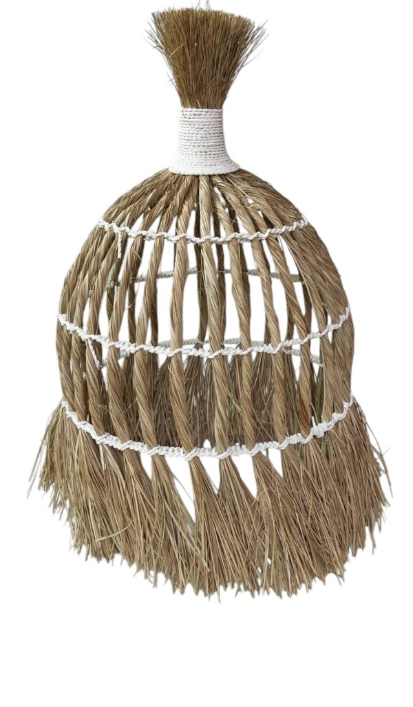 furnilux - Handgemaakte XXL Hanglamp van Mendonggras  – Duurzaam & Natuurlijk Design - 60 x 60 x 90 cm - Afbeelding 3