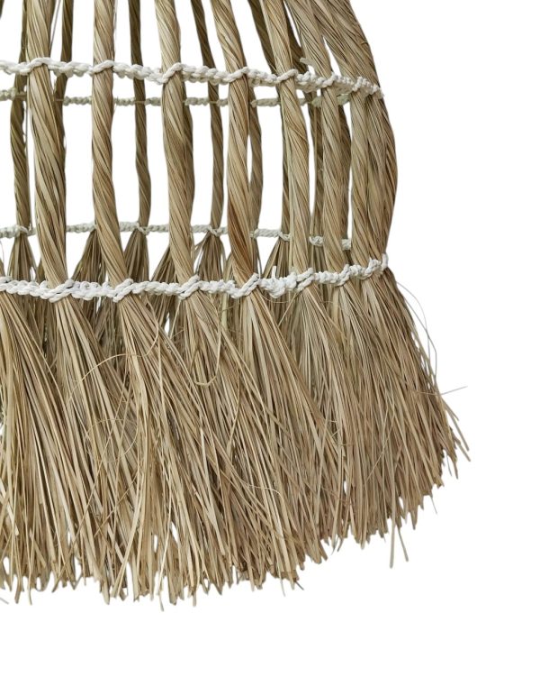 furnilux - Handgemaakte XXL Hanglamp van Mendonggras  – Duurzaam & Natuurlijk Design - 60 x 60 x 90 cm - Afbeelding 4