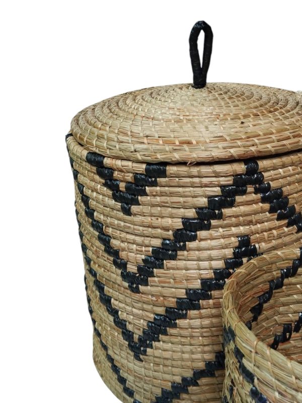 Furnilux - Handgevlochten Opbergmanden Set van 3 – Natuurlijke Wasmanden met Deksel – Mendong Gras – Decoratief & Functioneel - Afbeelding 8