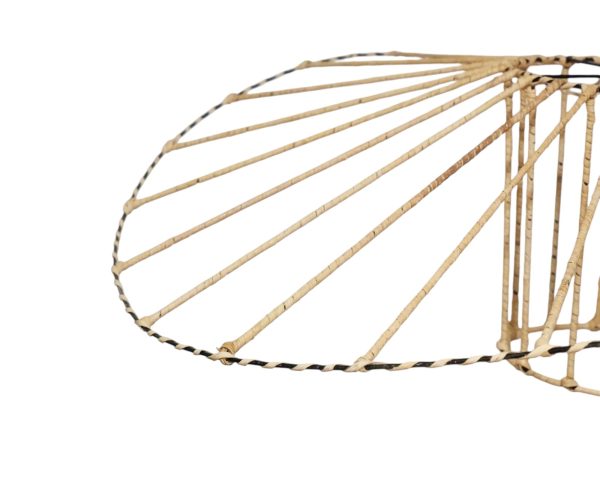 Furnilux-Design Rotan Hanglamp Ø90 cm – Unieke Handgemaakte Plafondlamp van Rotan & Touw – Grote Eyecatcher voor Horeca, Eettafel of Loft – Bohemian en Industrieel - Afbeelding 3