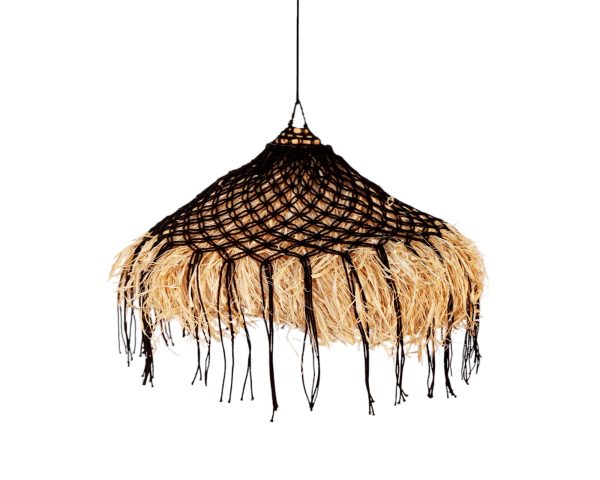 Furni-SISAL – Handgemaakte Raffia Hanglamp Ø50 cm - Boho Natuurlijke Verlichting