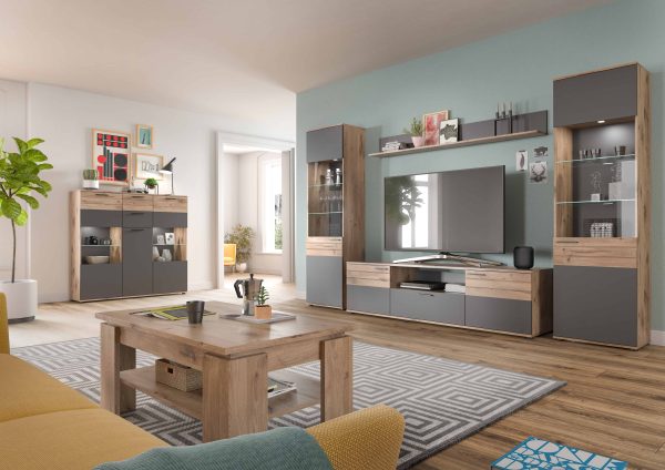 Mason highboard basaltgrijs NB Nox Eiken NB Nox Eiken MDF TZ - Afbeelding 6
