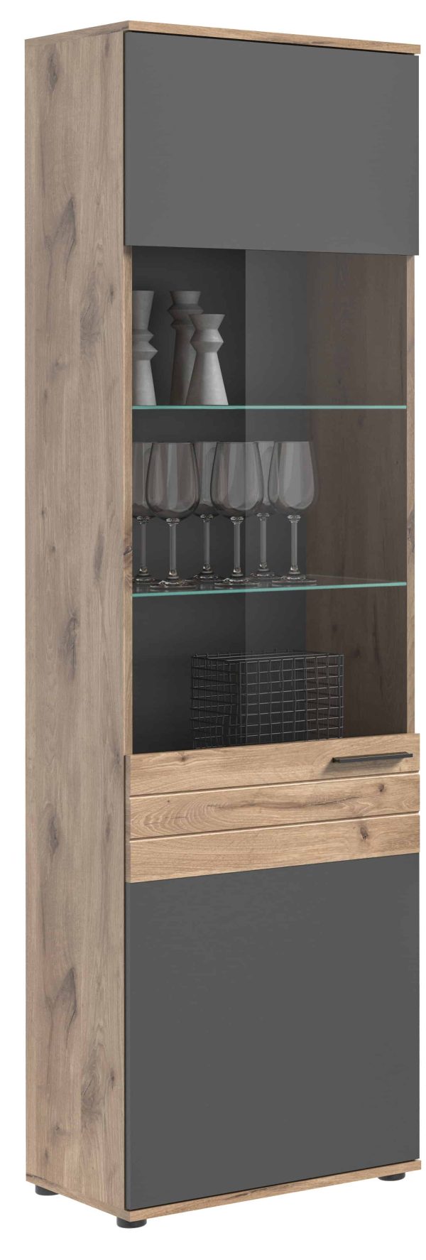 Mason vitrinekast basaltgrijs NB Nox Eiken NB Nox Eiken MDF TZ