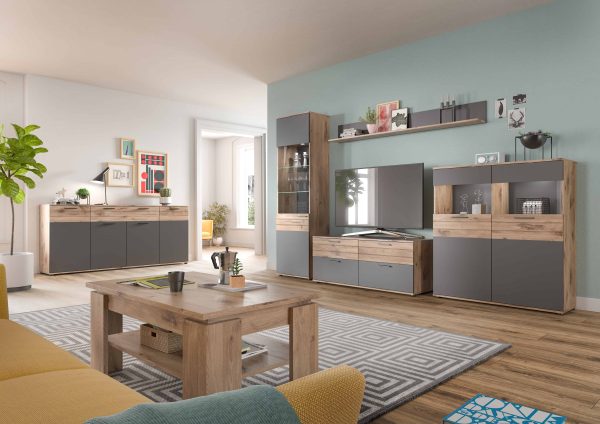 Mason vitrinekast basaltgrijs NB Nox Eiken NB Nox Eiken MDF TZ - Afbeelding 10