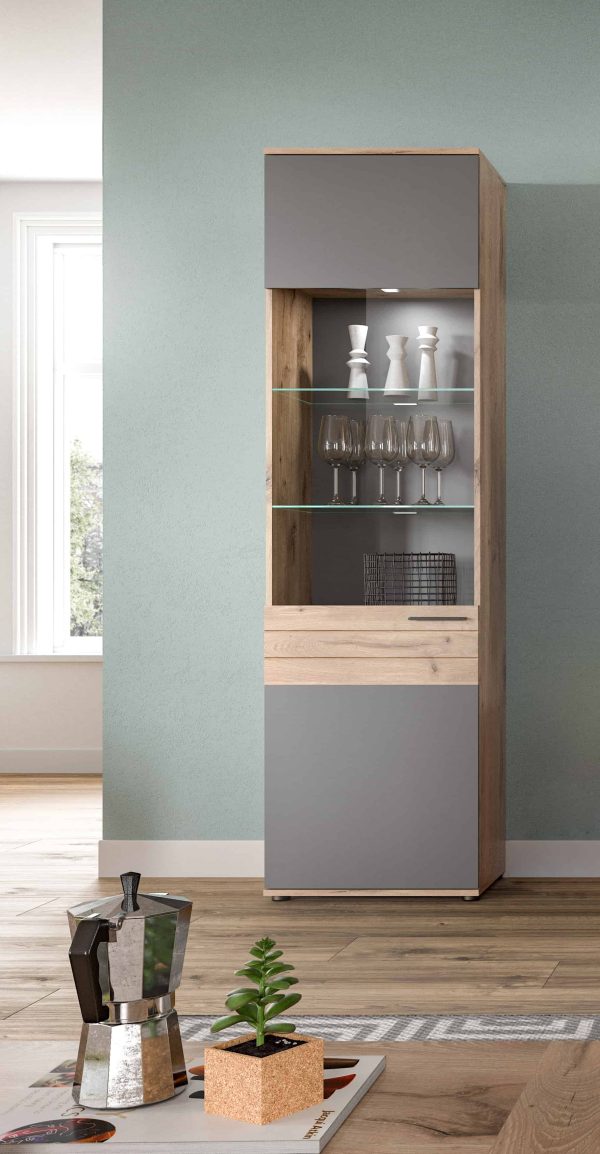 Mason vitrinekast basaltgrijs NB Nox Eiken NB Nox Eiken MDF TZ - Afbeelding 12
