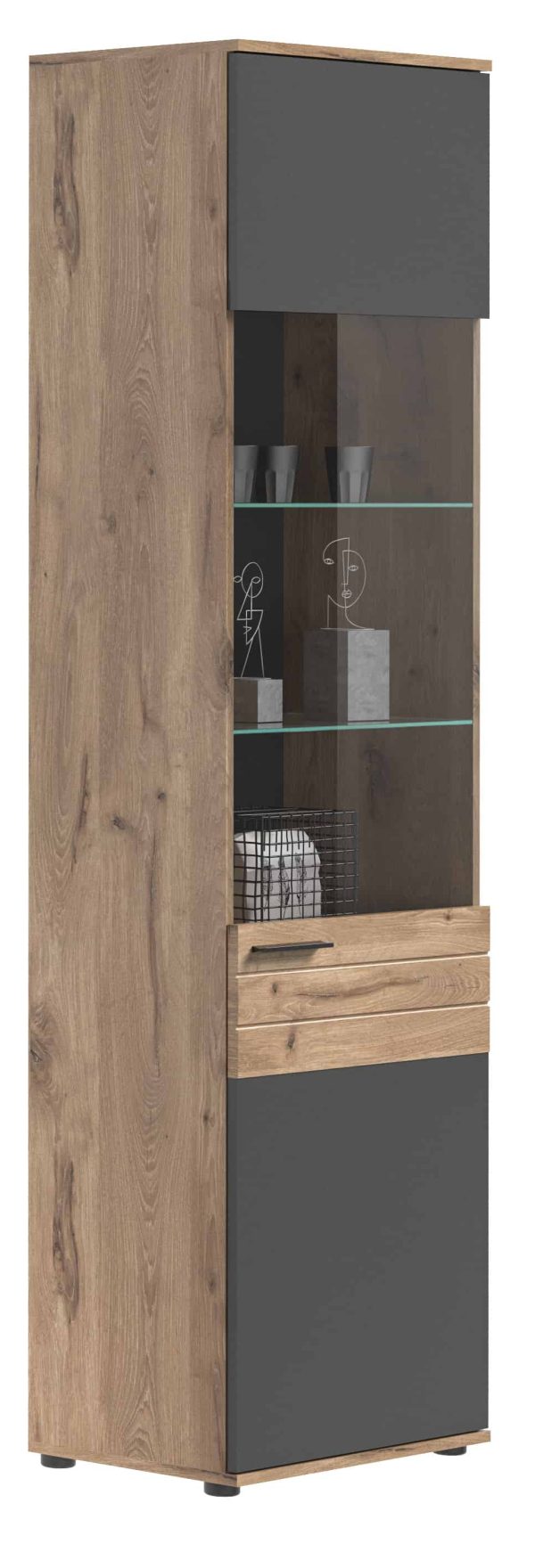 Mason vitrinekast basaltgrijs NB Nox Eiken NB Nox Eiken MDF TZ - Afbeelding 5