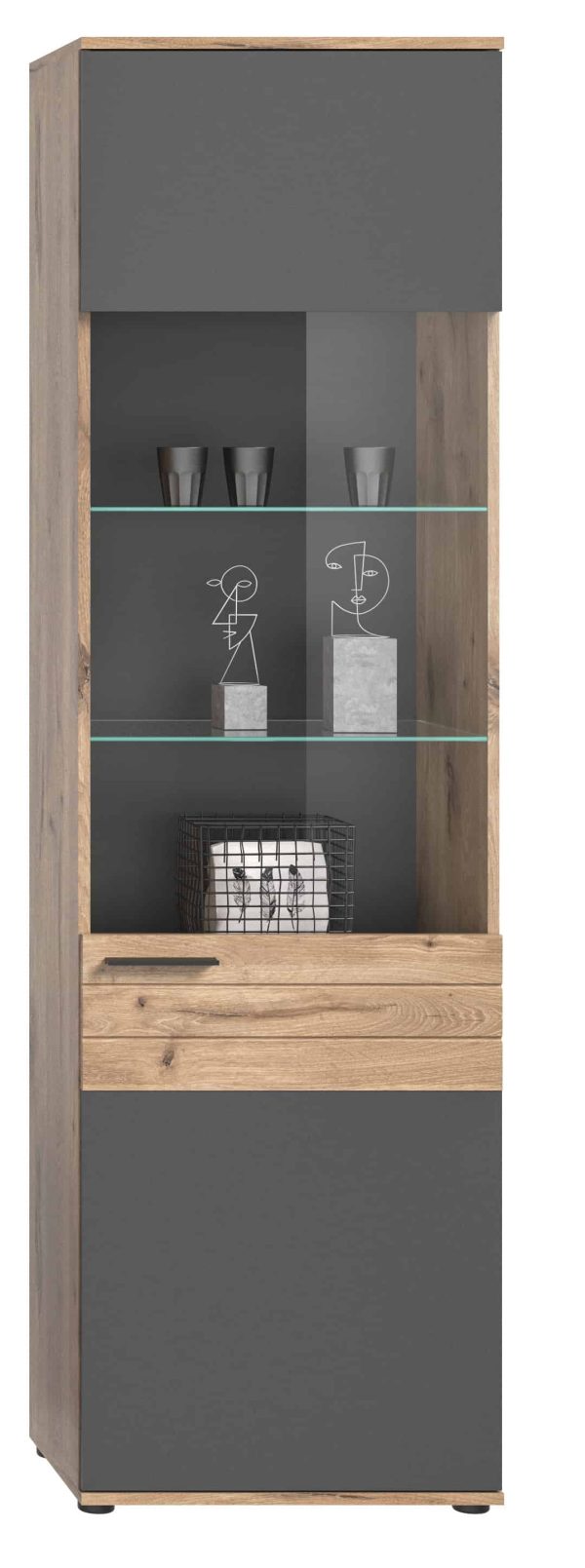 Mason vitrinekast basaltgrijs NB Nox Eiken NB Nox Eiken MDF TZ - Afbeelding 6