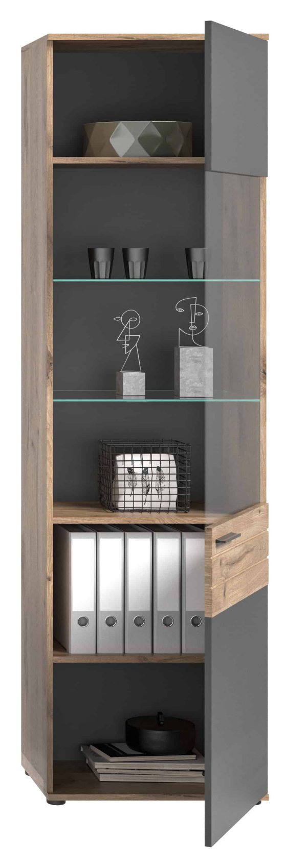 Mason vitrinekast basaltgrijs NB Nox Eiken NB Nox Eiken MDF TZ - Afbeelding 7