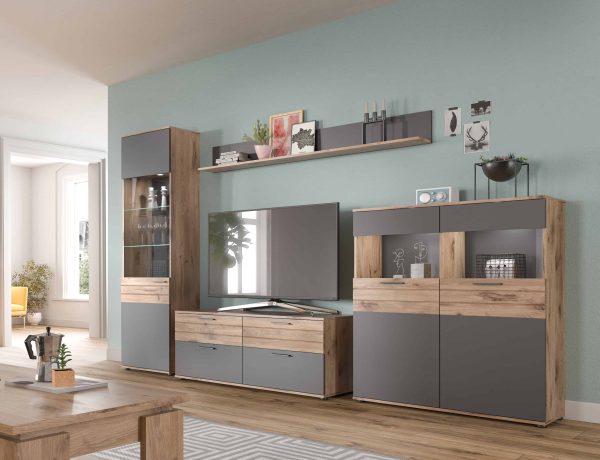 Mason vitrinekast basaltgrijs NB Nox Eiken NB Nox Eiken MDF TZ - Afbeelding 5