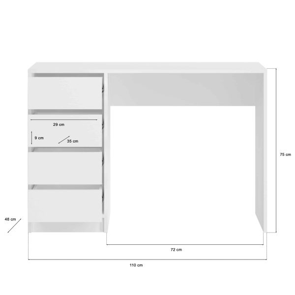 Emma kaptafel wit NB - Afbeelding 4