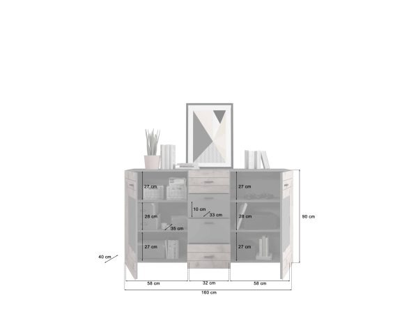 Freno dressoir grijs Nox Eiken NB - Afbeelding 4