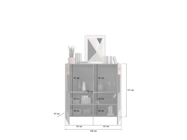 Freno highboard grijs Nox Eiken NB - Afbeelding 4