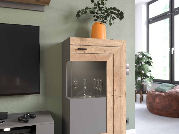 Freno woonkamercombinatie grijs Nox Eiken NB - Afbeelding 7