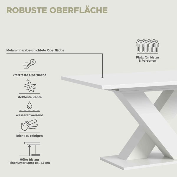 Motion uitschuifbare eettafel wit NB wit NB - Afbeelding 6