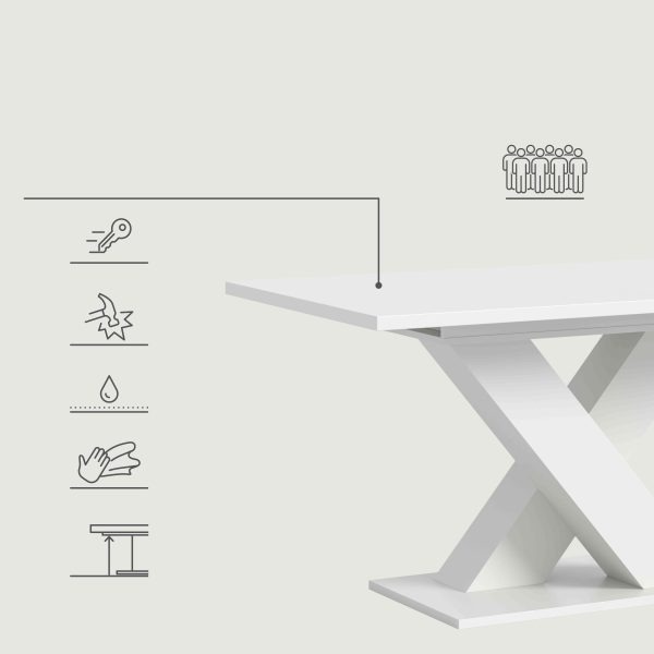Motion uitschuifbare eettafel wit NB wit NB - Afbeelding 10