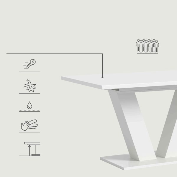 Motion eettafel V uitschuifbaar wit NB wit NB - Afbeelding 9