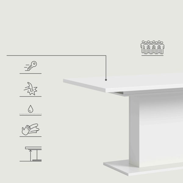 Motion eettafel kolom uitschuifbaar wit NB wit NB - Afbeelding 11