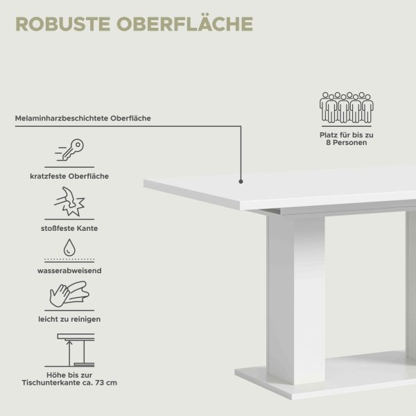 Motion eettafel D uitschuifbaar wit NB wit NB - Afbeelding 6