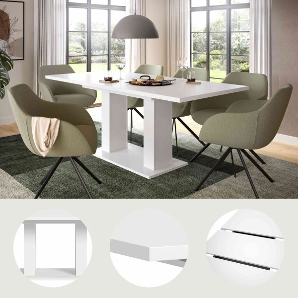 Motion eettafel D uitschuifbaar wit NB wit NB - Afbeelding 9