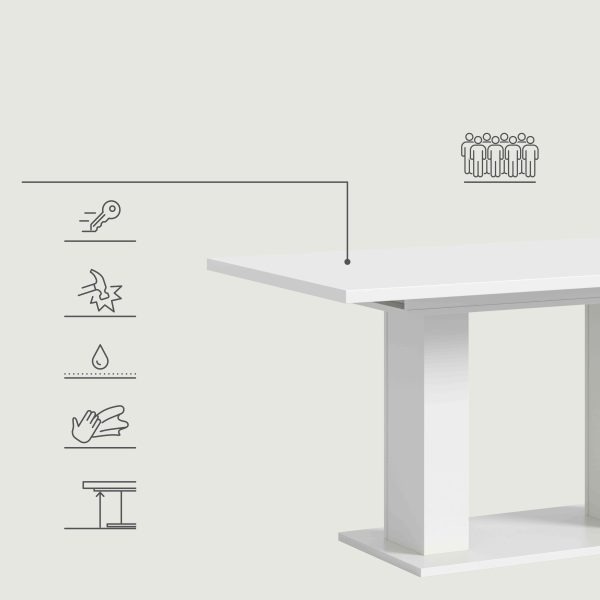 Motion eettafel D uitschuifbaar wit NB wit NB - Afbeelding 10