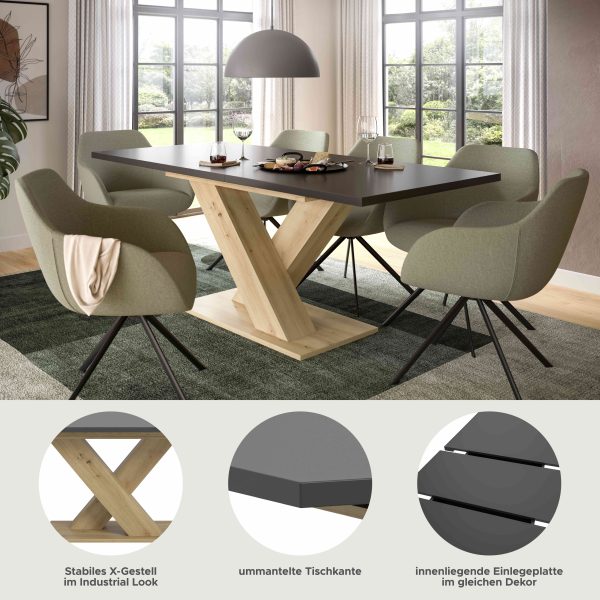 Motion uitschuifbare eettafel Artisan NB grijs NB - Afbeelding 5