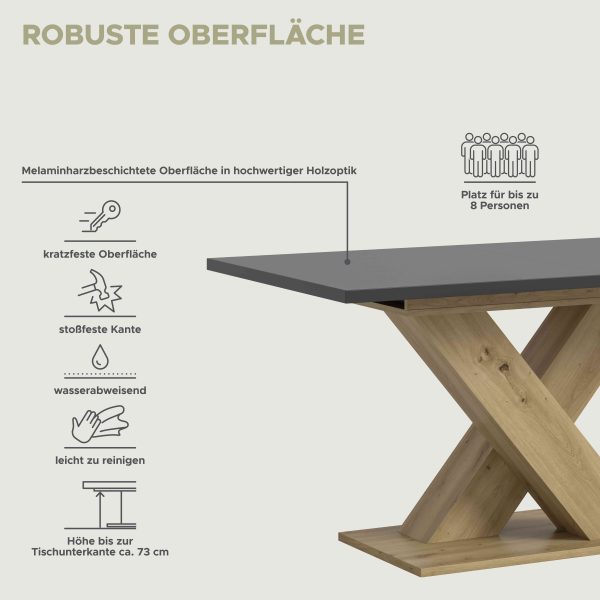 Motion uitschuifbare eettafel Artisan NB grijs NB - Afbeelding 6