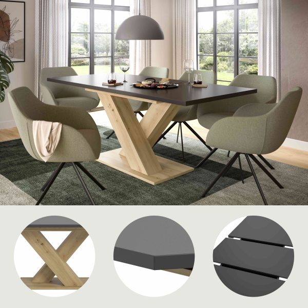 Motion uitschuifbare eettafel Artisan NB grijs NB - Afbeelding 9
