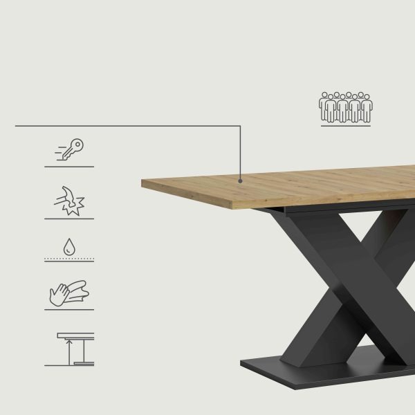 Motion uitschuifbare eettafel Artisan NB grijs NB - Afbeelding 13