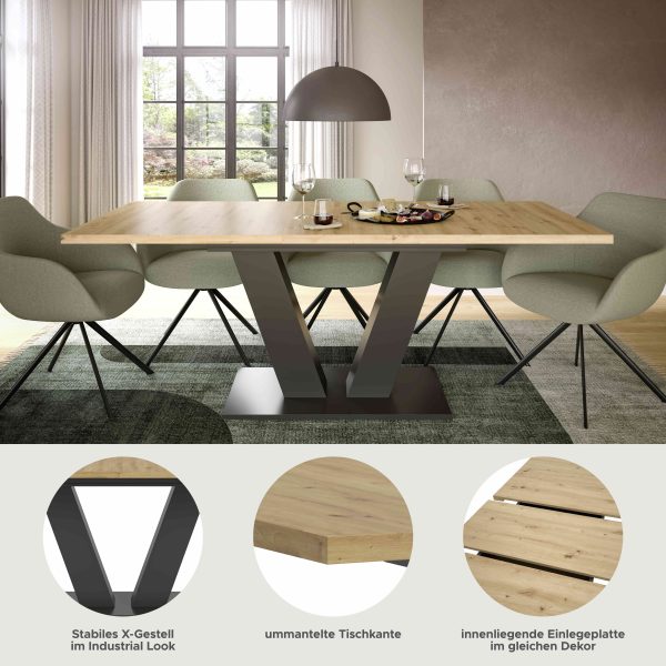 Motion uitschuifbare eettafel Artisan NB grijs NB - Afbeelding 8