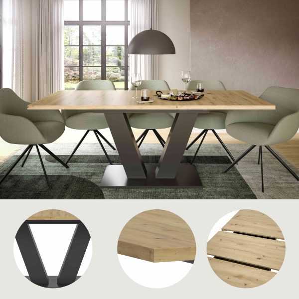 Motion uitschuifbare eettafel Artisan NB grijs NB - Afbeelding 12