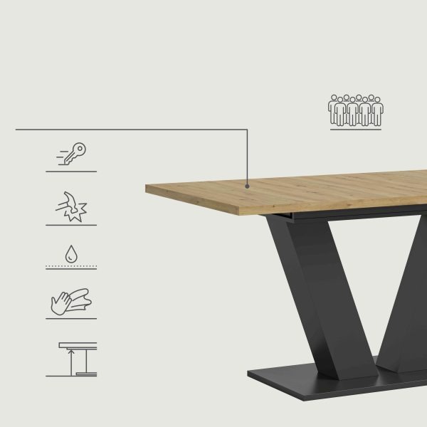Motion uitschuifbare eettafel Artisan NB grijs NB - Afbeelding 13