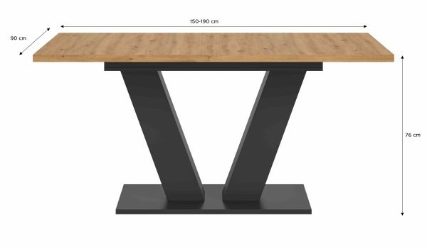 Motion uitschuifbare eettafel Artisan NB grijs NB - Afbeelding 3