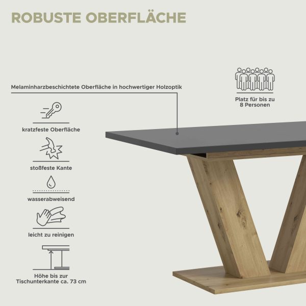 Motion eettafel V uitschuifbaar Artisan NB grijs NB - Afbeelding 6