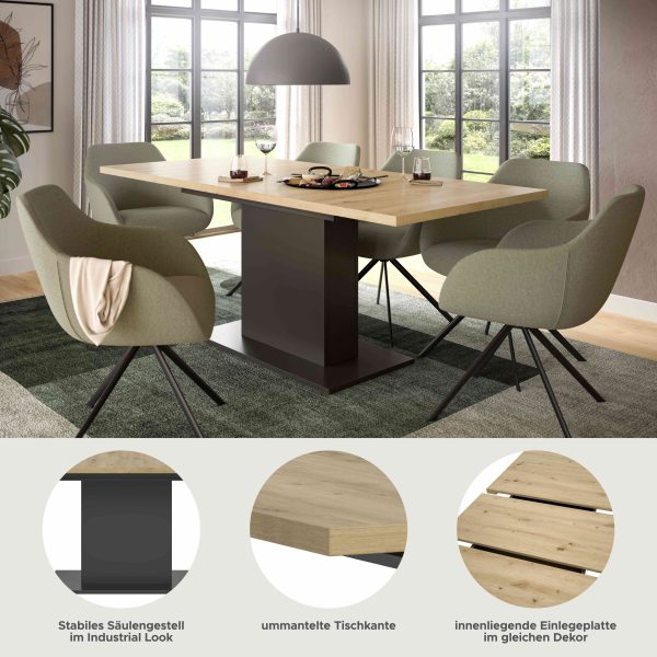 Motion eettafel kolom uitschuifbaar Artisan NB grijs NB - Afbeelding 5
