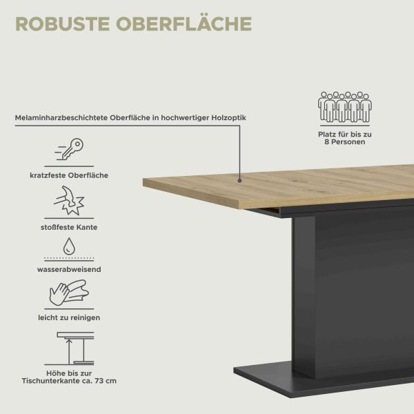 Motion eettafel kolom uitschuifbaar Artisan NB grijs NB - Afbeelding 6