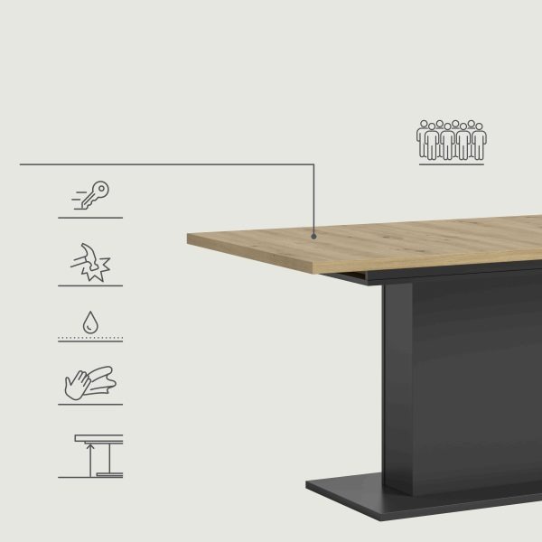 Motion eettafel kolom uitschuifbaar Artisan NB grijs NB - Afbeelding 10