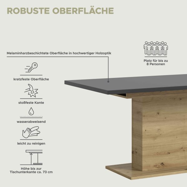 Motion eettafel kolom uitschuifbaar Artisan NB grijs NB - Afbeelding 6