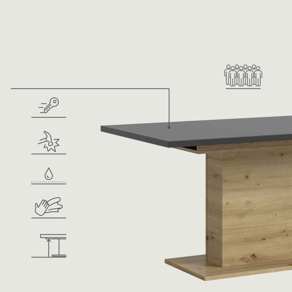 Motion eettafel kolom uitschuifbaar Artisan NB grijs NB - Afbeelding 10
