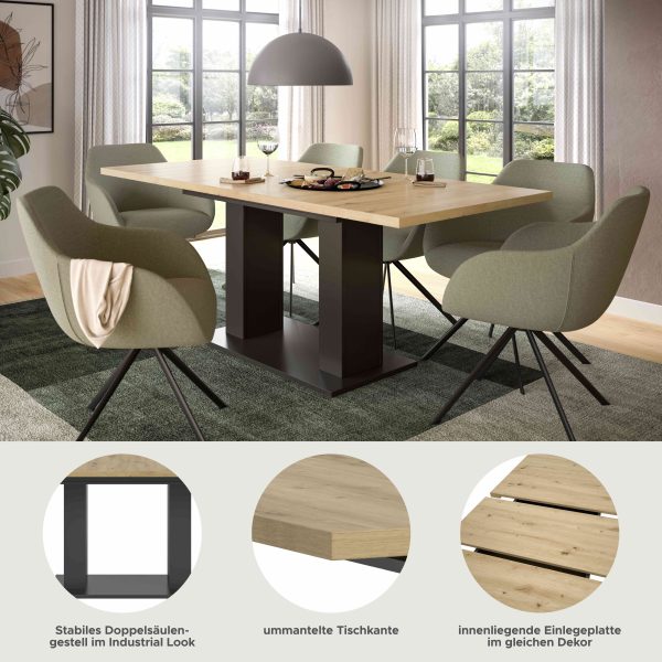 Motion eettafel D uitschuifbaar artisan NB grijs NB - Afbeelding 5