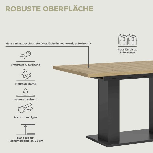 Motion eettafel D uitschuifbaar artisan NB grijs NB - Afbeelding 6