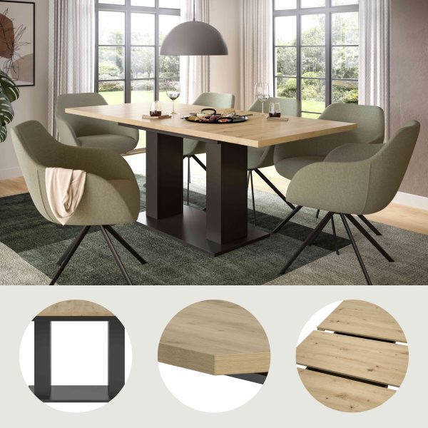 Motion eettafel D uitschuifbaar artisan NB grijs NB - Afbeelding 9